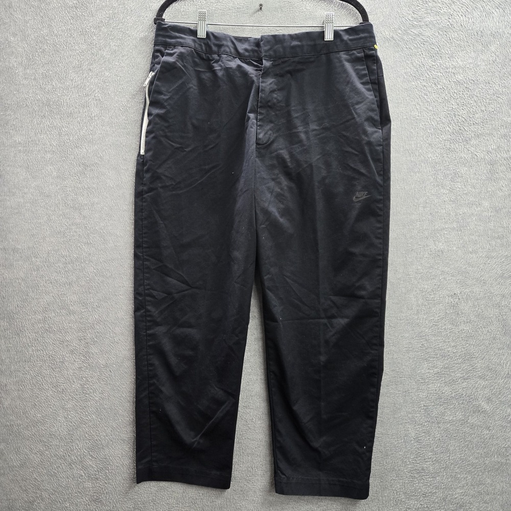Nike Men Activewear Pants 34 Black Woven Unlined Essential Crop 25" Inseam
